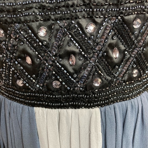 Oleg Cassini Color Block Silk Cocktail Dress - Picture 12 of 16